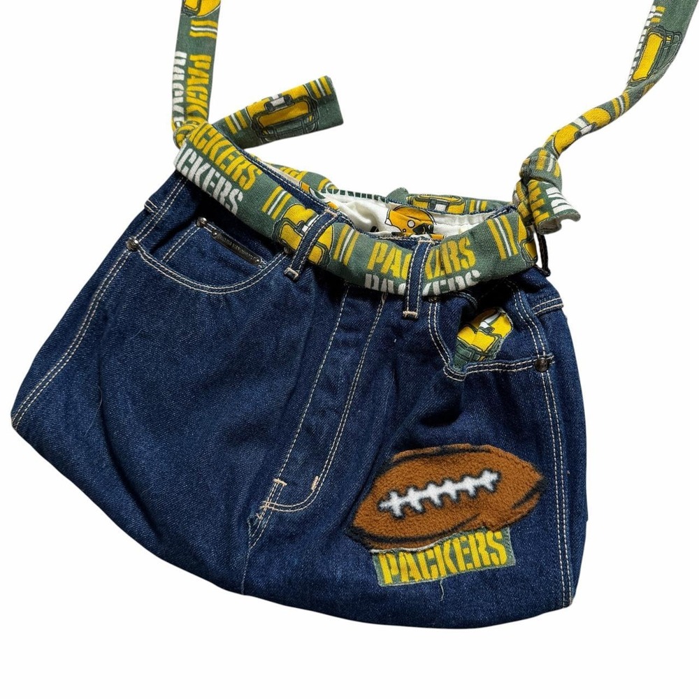 Vintage Y2K Green Bay Packers Gloria Vanderbilt Denim Jean Purse Shoulder Bag
